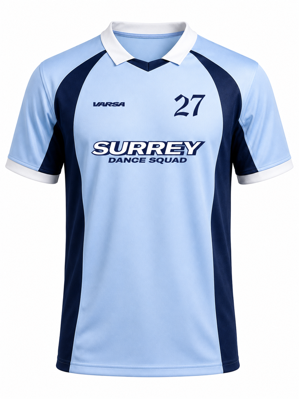 Surrey Dance Squad Sky Blue Retro Football Tops