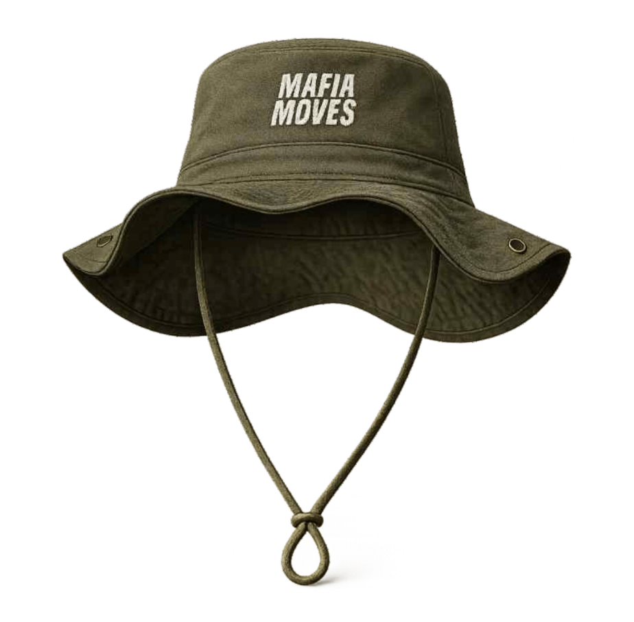 MAFIA MOVES Embroidered Outback Hat Olive Green