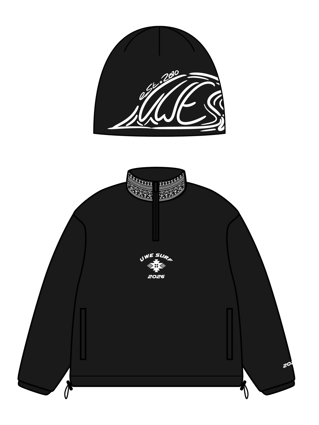UWE Surf 1/4 Zip & Beanie Bundle