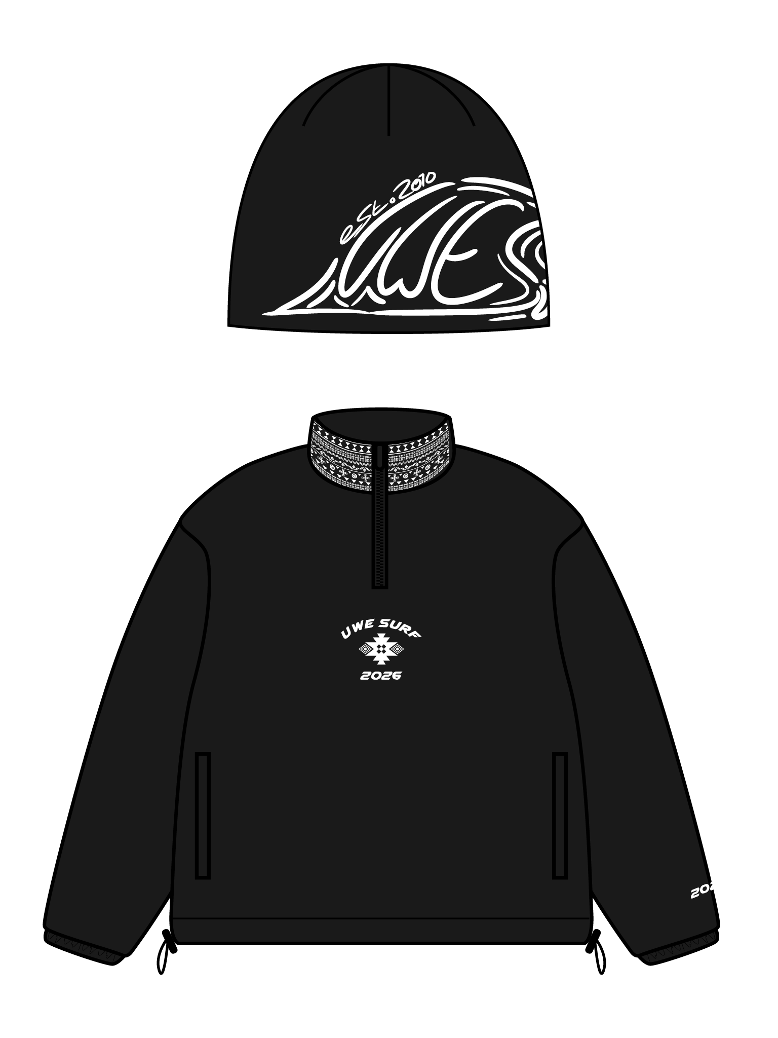 UWE Surf 1/4 Zip & Beanie Bundle