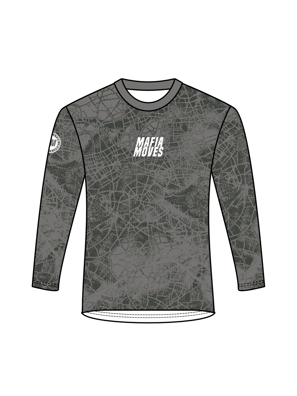 MAFIA MOVES Perforated Map Running Tee Long Sleeve