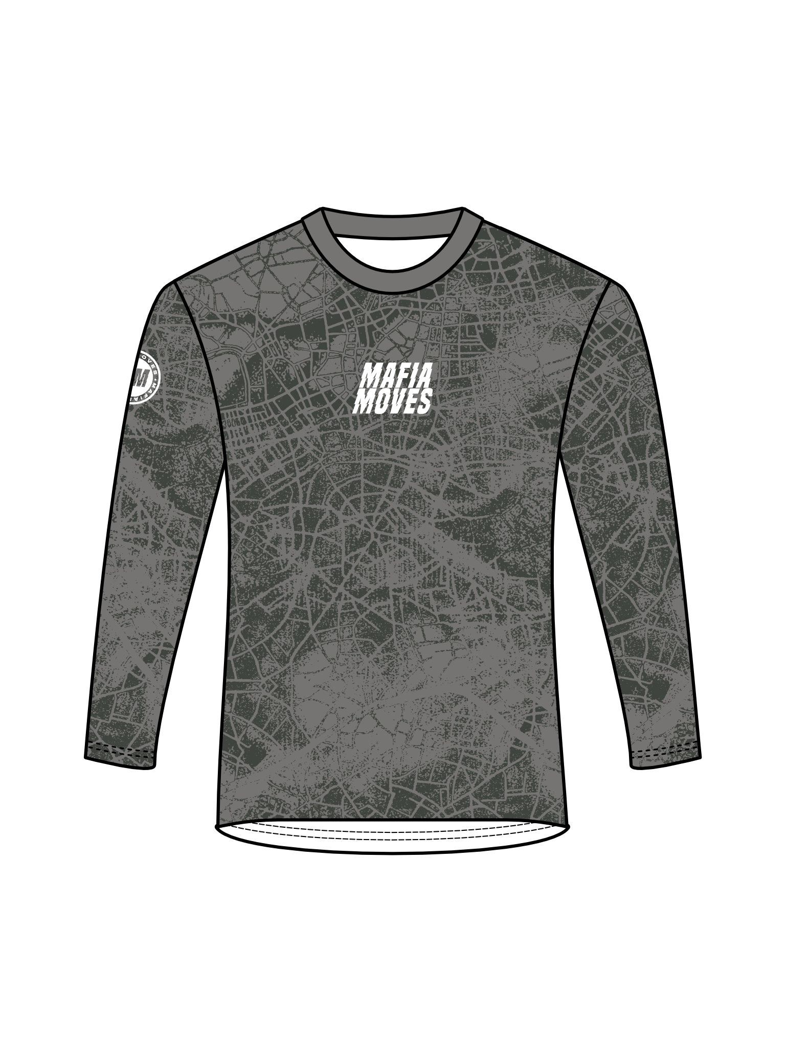 MAFIA MOVES Perforated Map Running Tee Long Sleeve